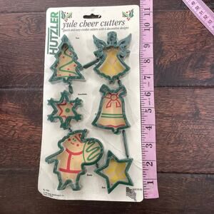 Hutzler Cookie Cutters Vintage 1997 Christmas Yule Cheer Cutters #1994 set of 6